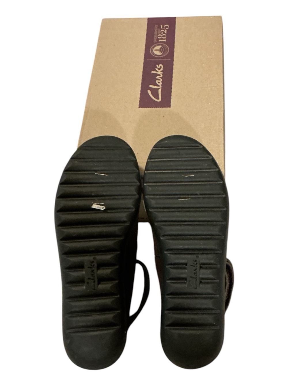 Clarks Dark Brown Suede Ankle-Strap Flats - Picture 4 of 7